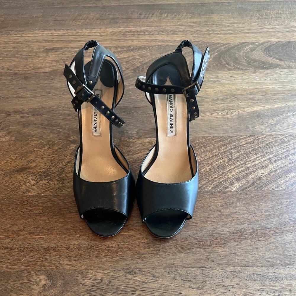 Manolo Blahnik Heels with Studded Ankle Strap